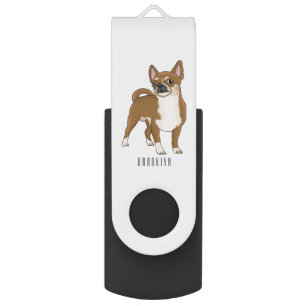 Chihuahua dog cartoon illustration flash drive
