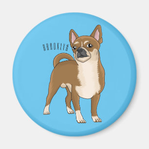 Chihuahua dog cartoon illustration magnet