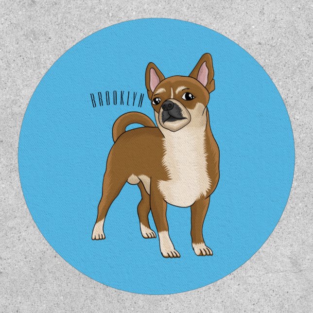 Chihuahua dog cartoon illustration  patch (Front)