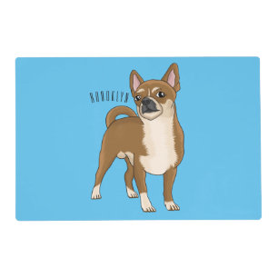 Chihuahua dog cartoon illustration placemat