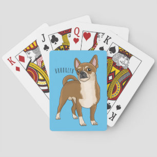 Chihuahua dog cartoon illustration poker cards