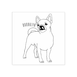 Chihuahua dog cartoon illustration rubber stamp