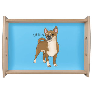 Chihuahua dog cartoon illustration serving tray
