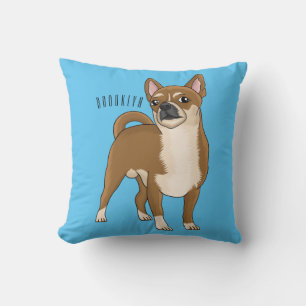 Chihuahua dog cartoon illustration throw pillow