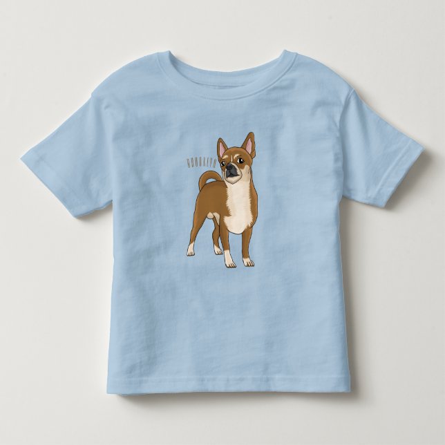 Chihuahua dog cartoon illustration toddler t-shirt (Front)