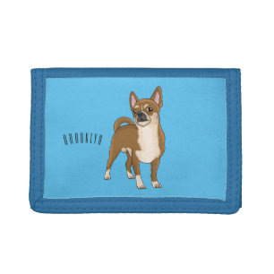 Chihuahua dog cartoon illustration tri-fold wallet