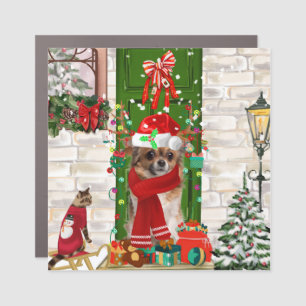 Chihuahua Dog Christmas  Car Magnet