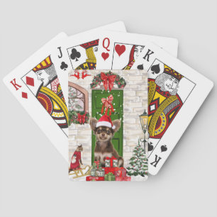 Chihuahua Dog Christmas Poker Cards
