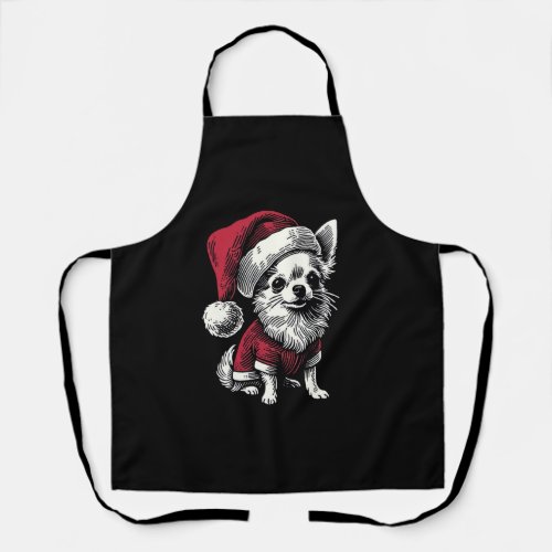 Chihuahua Dog Christmas Santas Hat Chihuahua Love Apron