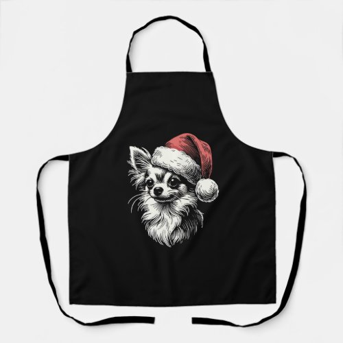 Chihuahua Dog Christmas Santas Hat Ugly Sweater C Apron