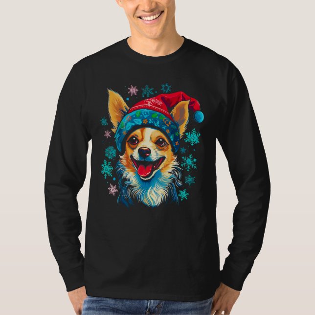 Chihuahua Dog Christmas T-Shirt (Front)