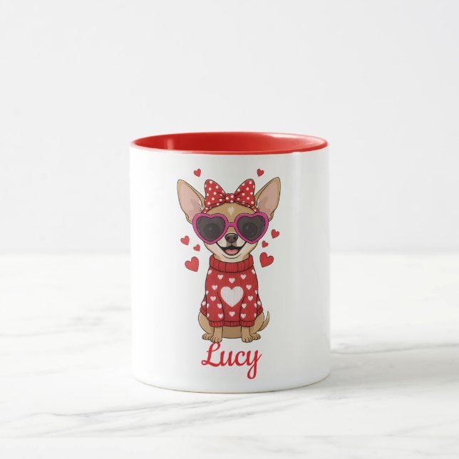 Chihuahua dog coffee mug Valentine's Day 2026 (Center)