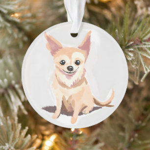 Chihuahua Dog Cute Dog Pet Puppy Watercolor Ornament