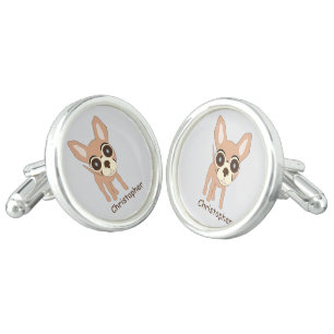 Chihuahua Dog Design Personalised Cufflinks