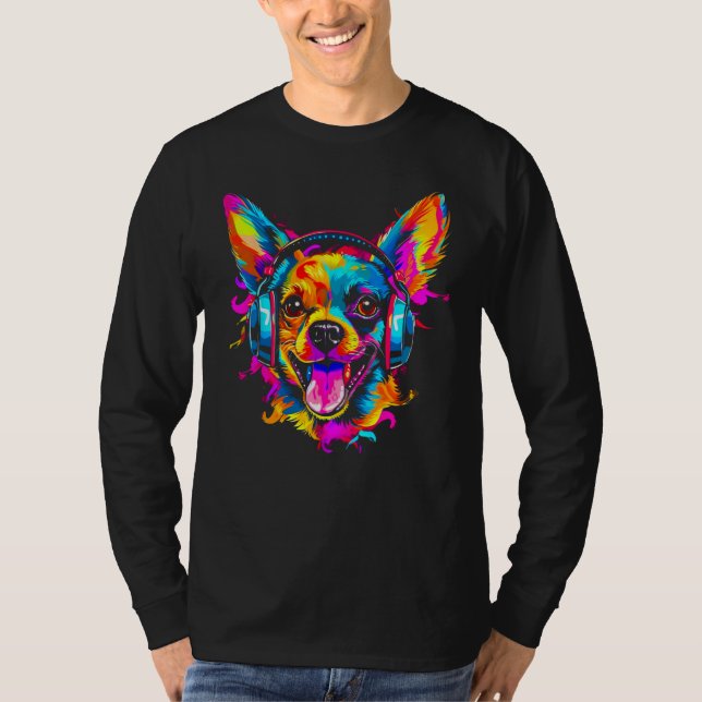 Chihuahua Dog DJ Festival T-Shirt (Front)