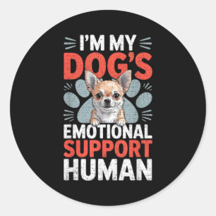 Chihuahua Dog Emotional Suprt Human Classic Round Sticker