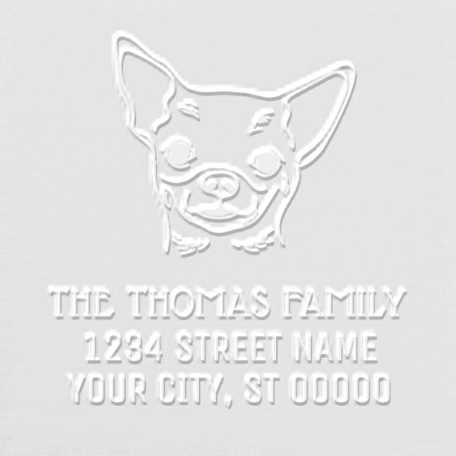 Chihuahua Dog Face Name Return Address  Embosser (Design)