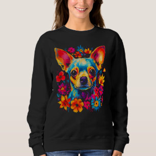 Chihuahua Dog Flowers Sweatshirt
