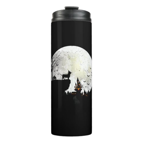 Chihuahua Dog Halloween Costume Moon Silhouette Wo Thermal Tumbler