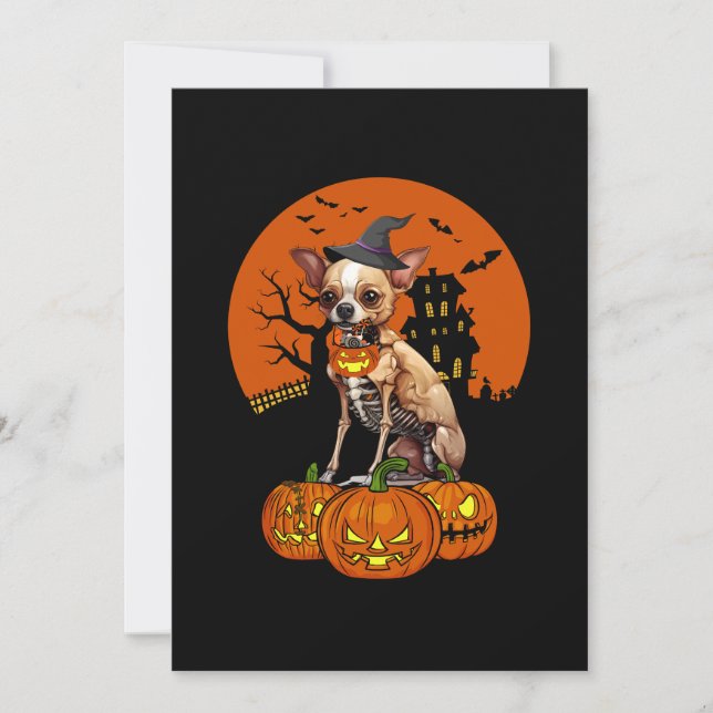 Chihuahua Dog Halloween Invitation (Front)