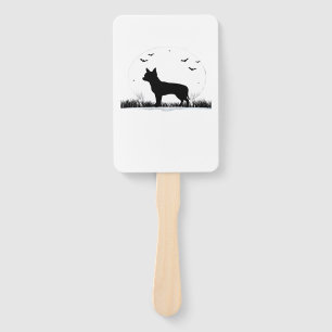 Chihuahua Dog � Halloween Moon Silhouette Classic Hand Fan