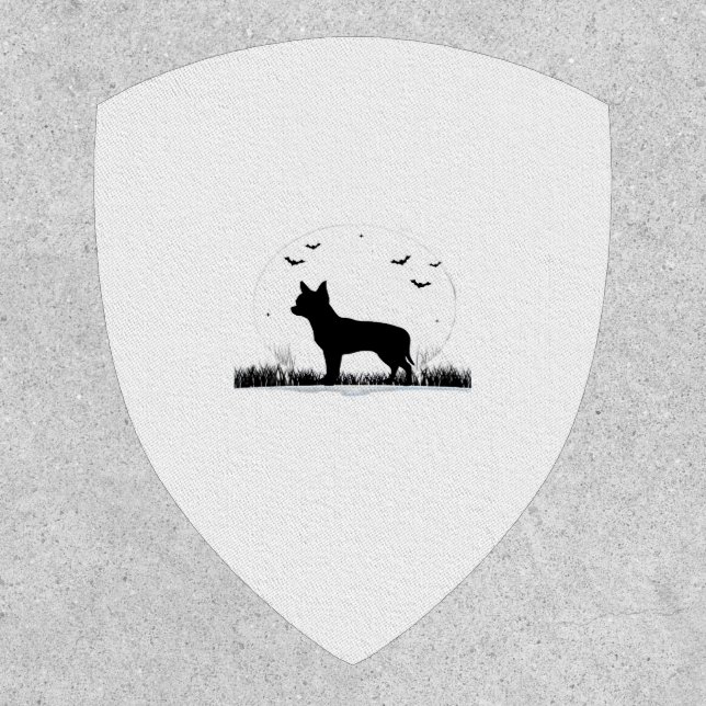 Chihuahua Dog – Halloween Moon Silhouette Classic  Patch (Front)