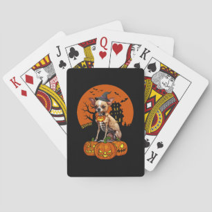 Chihuahua Dog Halloween Poker Cards