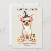 Chihuahua Dog Happy Halloween Holiday Card (Front)