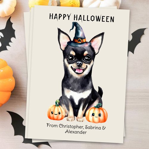 Chihuahua Dog Happy Halloween Holiday Card