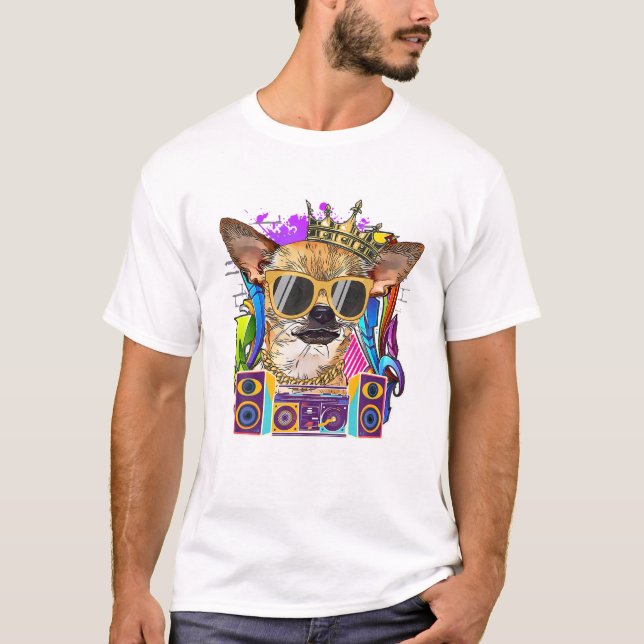 Chihuahua Dog Hip Hop 90s Rap Music T Shirt (Front)