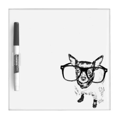 Chihuahua Dog Illustration Drawing Dry Erase Board