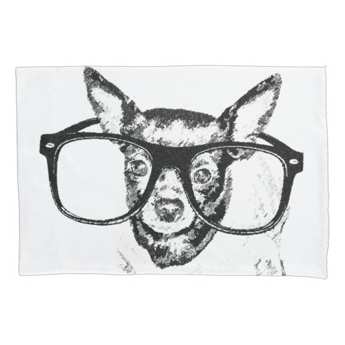 Chihuahua Dog Illustration Drawing Pillow Case