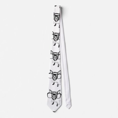 Chihuahua Dog Illustration Drawing Tie