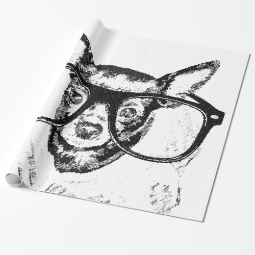 Chihuahua Dog Illustration Drawing Wrapping Paper