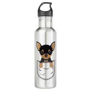 Chihuahua Dog in Pocket  Stainless Steel Water Bottle