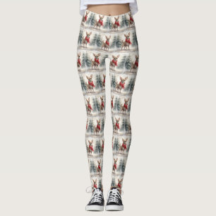 Chihuahua Dog in Snow Christmas Leggings