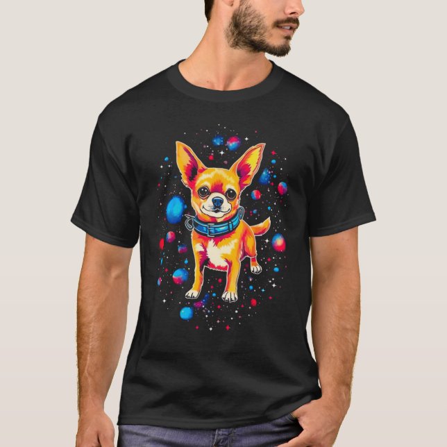 Chihuahua Dog in Space T-Shirt (Front)