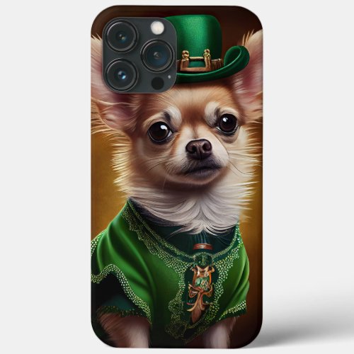 Chihuahua Dog in St Patricks Day Dress iPhone 13 Pro Max Case