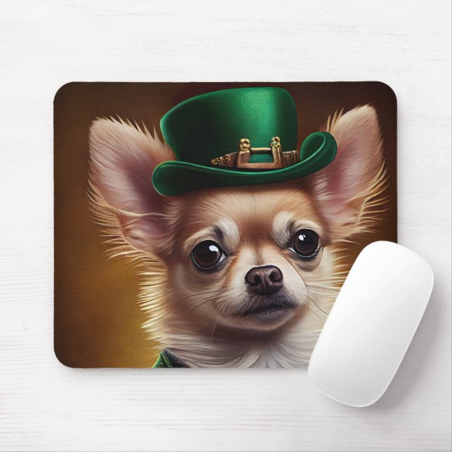 Chihuahua Dog in St. Patrick's Day Dress Mouse Pad (With Mouse)
