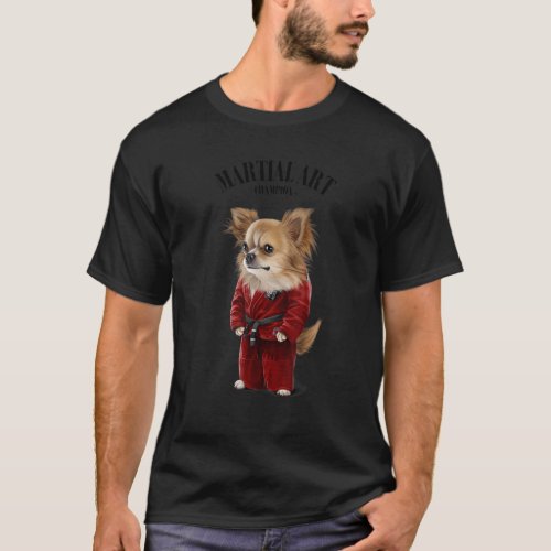 Chihuahua Dog Judo Karate Master In Red Judogi 1 T_Shirt
