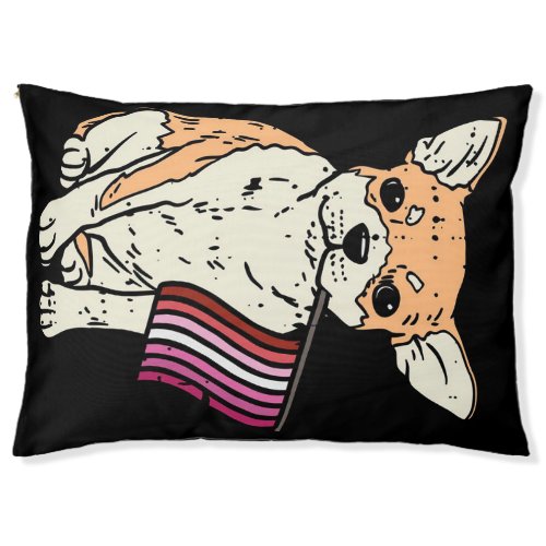 Chihuahua Dog Lesbian Flag_Dog Lover Pet Bed