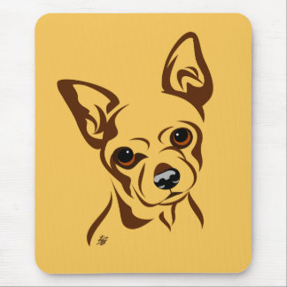 Chihuahua Dog Line Portrait Mouse Pad
