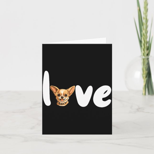 Chihuahua Dog Love For Valentine's Day  Card (Front)