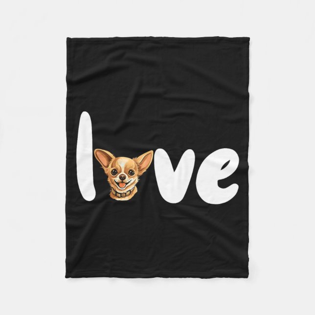 Chihuahua Dog Love For Valentine's Day  Fleece Blanket (Front)