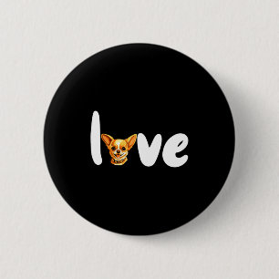 Chihuahua Dog Love For Valentines Day T Shirt Button