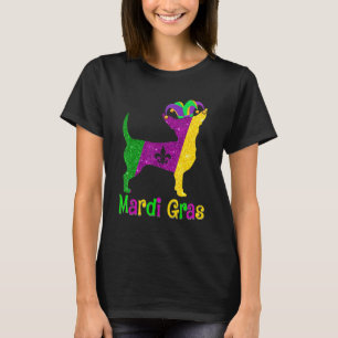 Chihuahua Dog Lover Mardi Gras Carnival Jester T-Shirt