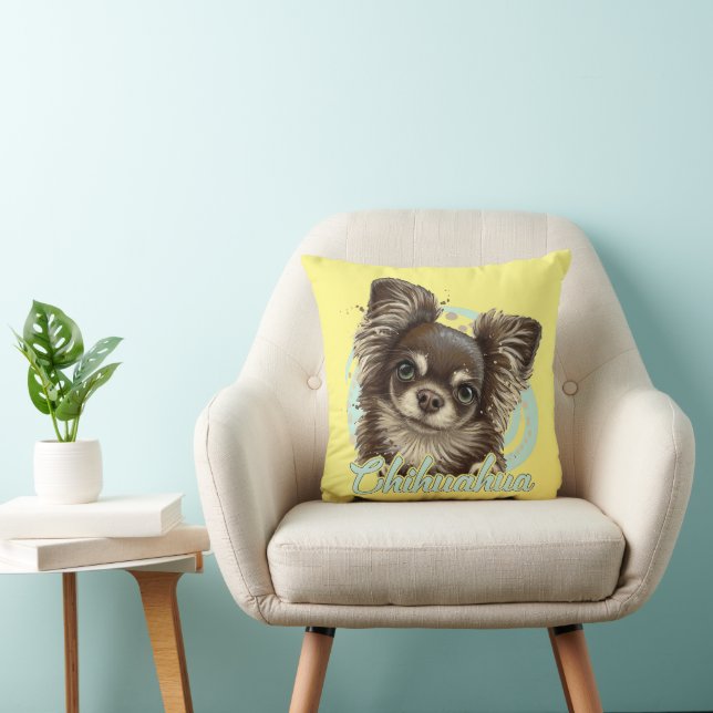 Chihuahua Dog Lover Perfect Present Throw Pillow (Chair)