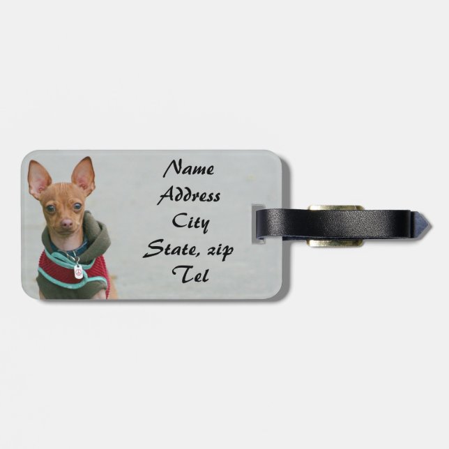 Chihuahua dog luggage tag (Back Horizontal)