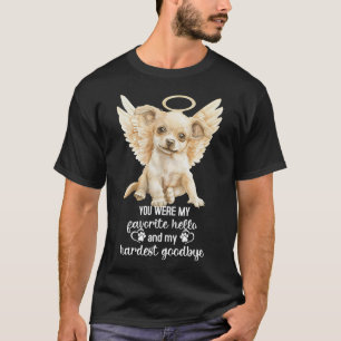 Chihuahua Dog Memorial Angel Paw Prints Wings Pet  T-Shirt