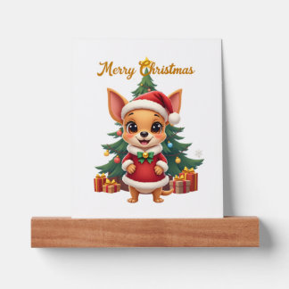 Chihuahua Dog Merry Christmas Picture Ledge